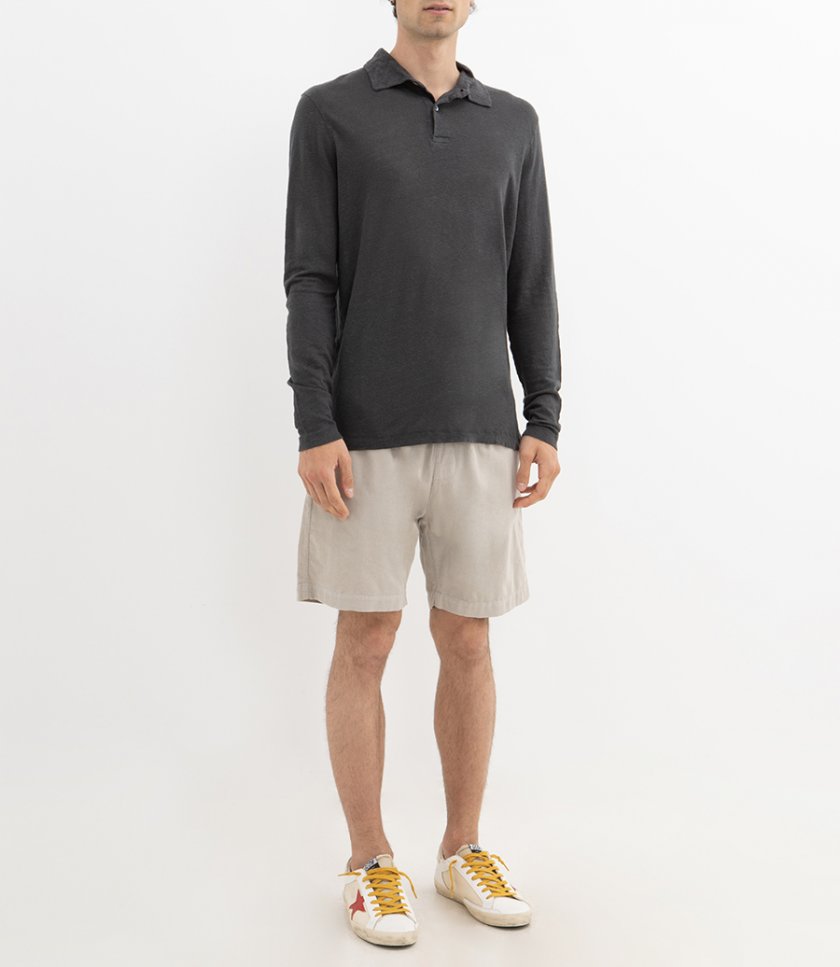 LINEN POLO LS