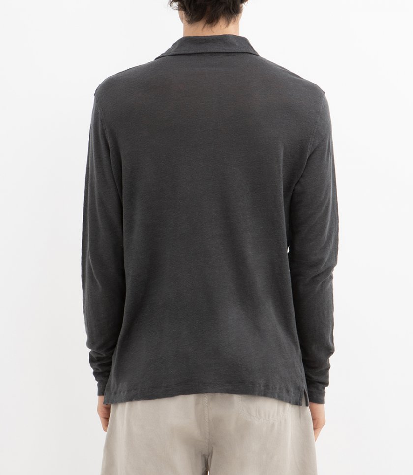 LINEN POLO LS