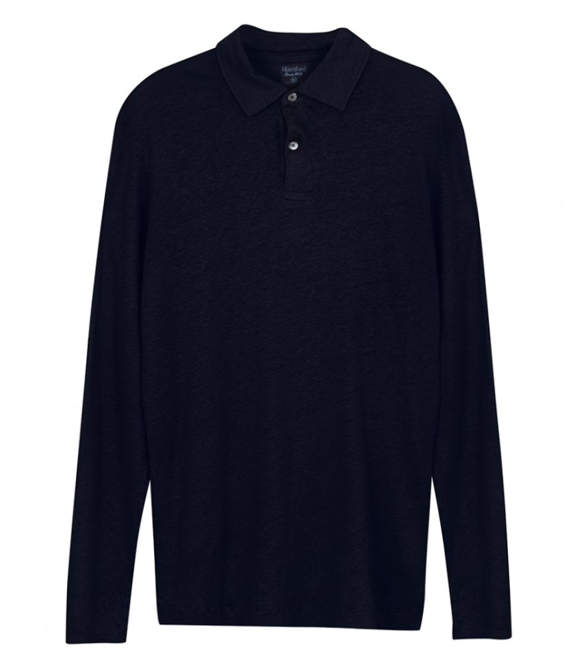 LINEN POLO LS