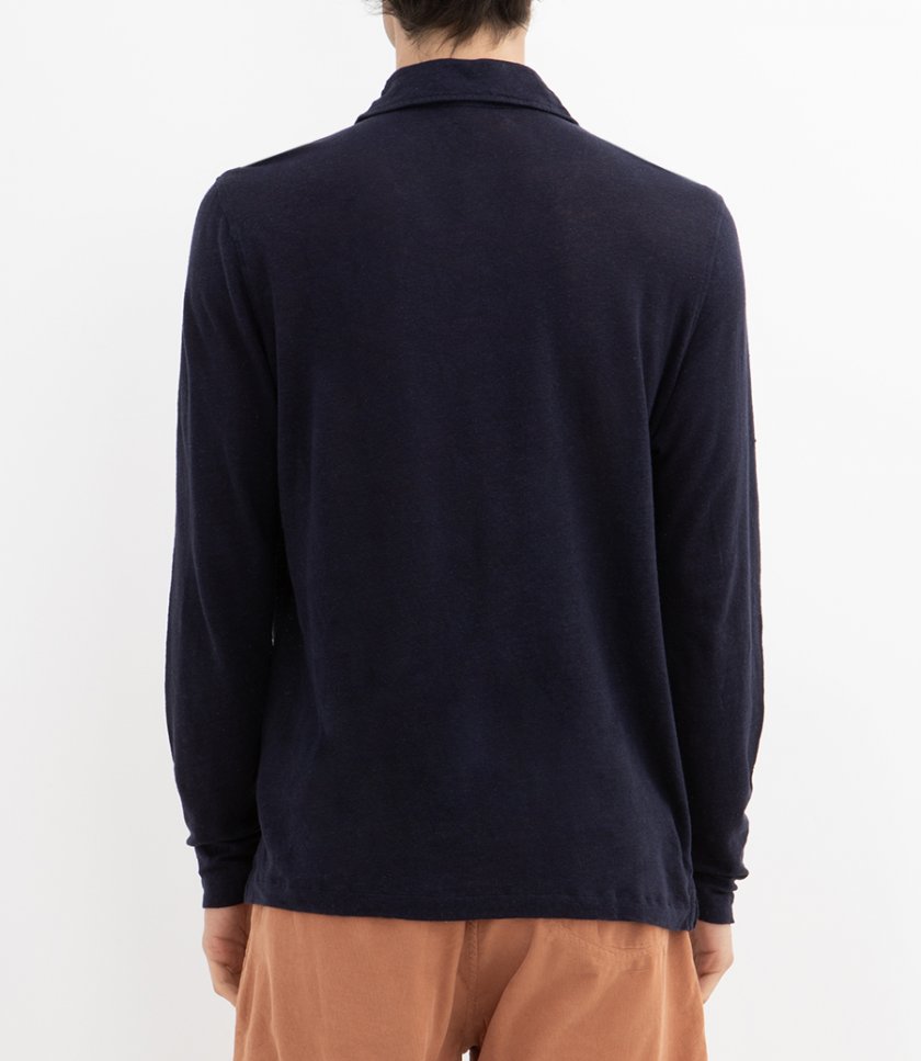LINEN POLO LS