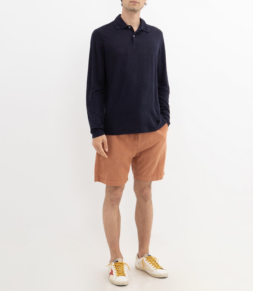 LINEN POLO LS