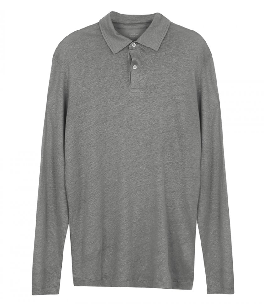 HARTFORD - LINEN POLO LS