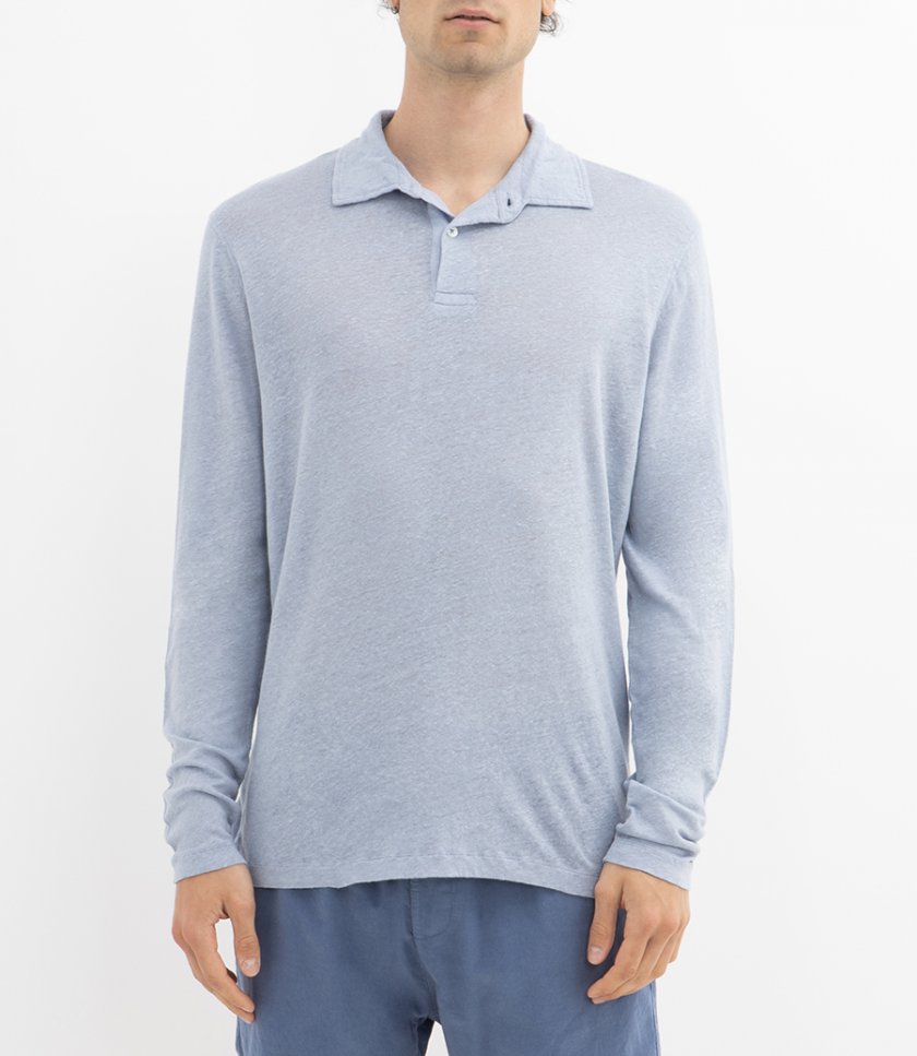 LINEN POLO LS