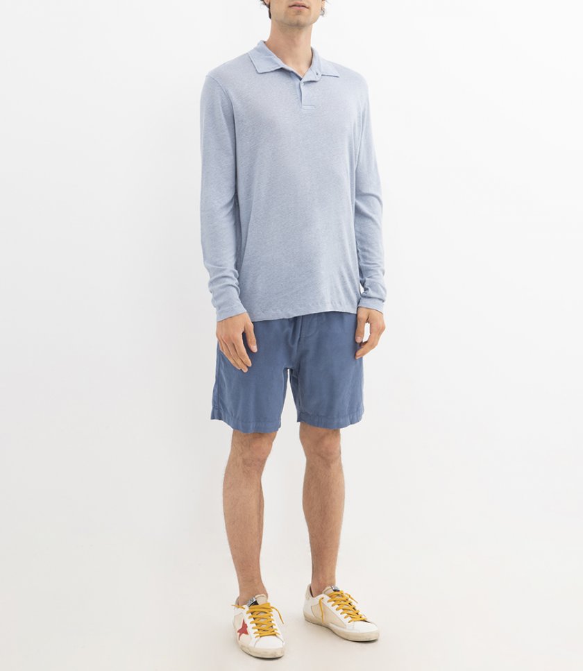 LINEN POLO LS