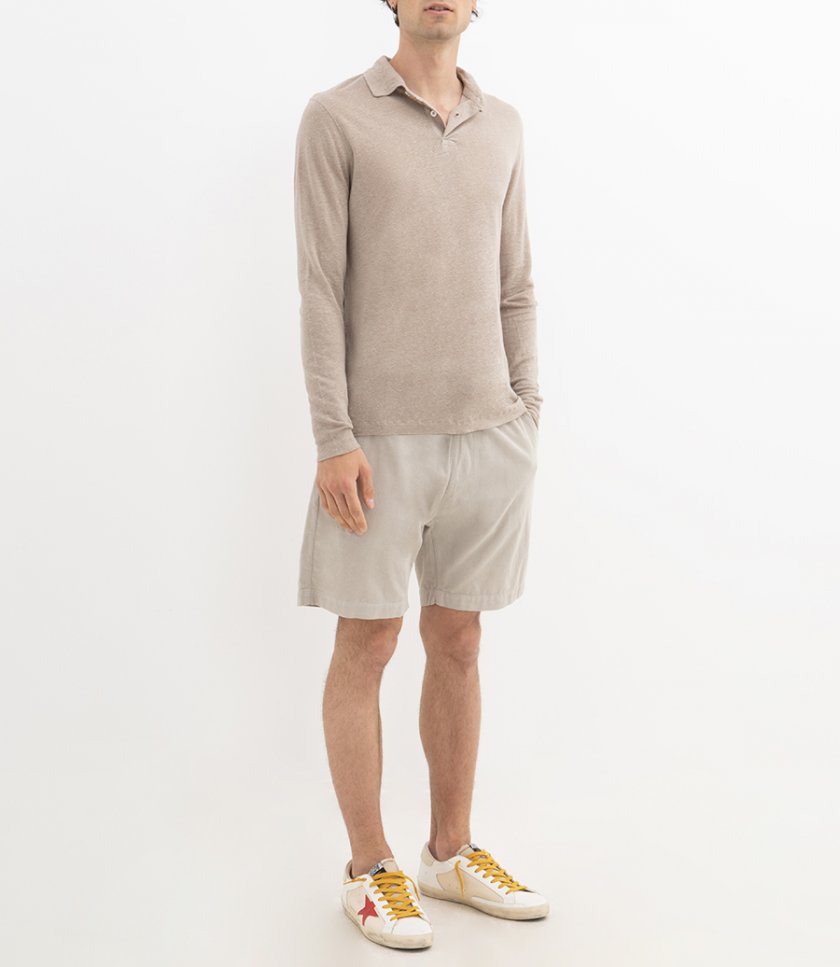 LINEN POLO LS
