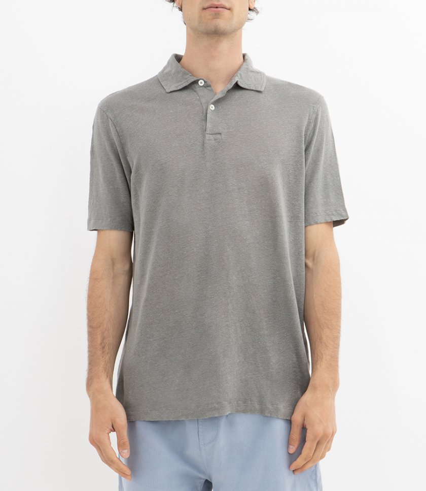 LINEN POLO SS