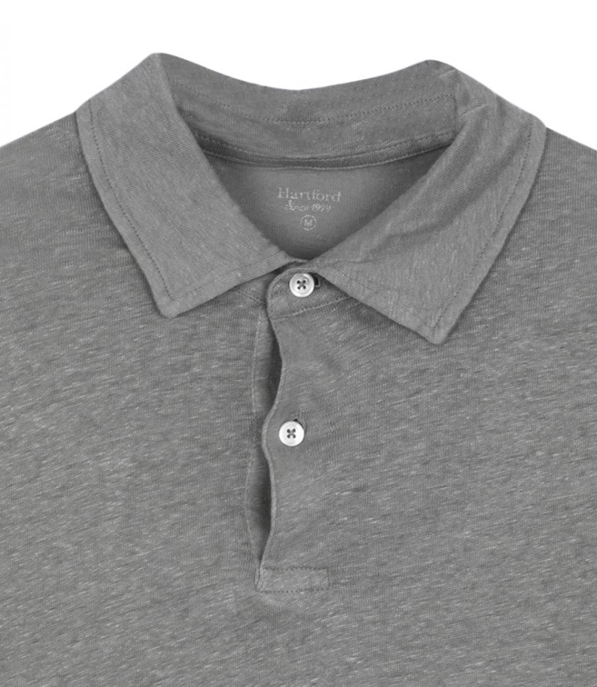 LINEN POLO SS