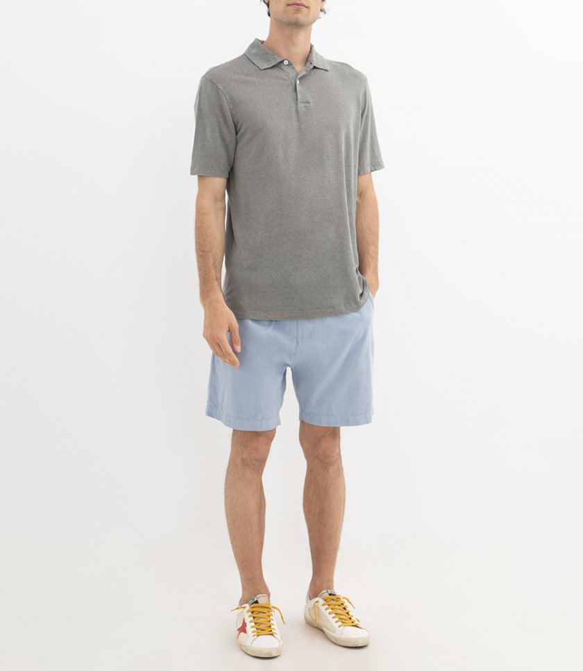 LINEN POLO SS