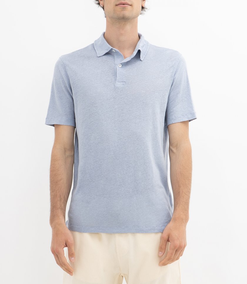 LINEN POLO SS