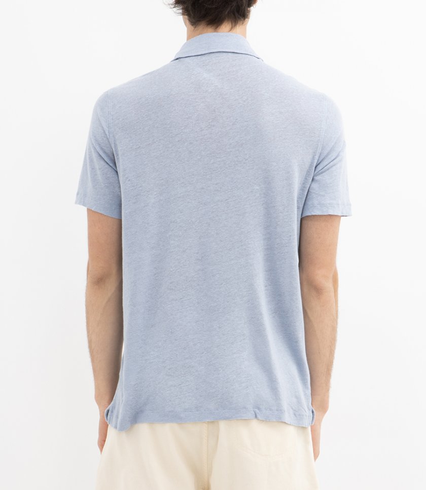 LINEN POLO SS