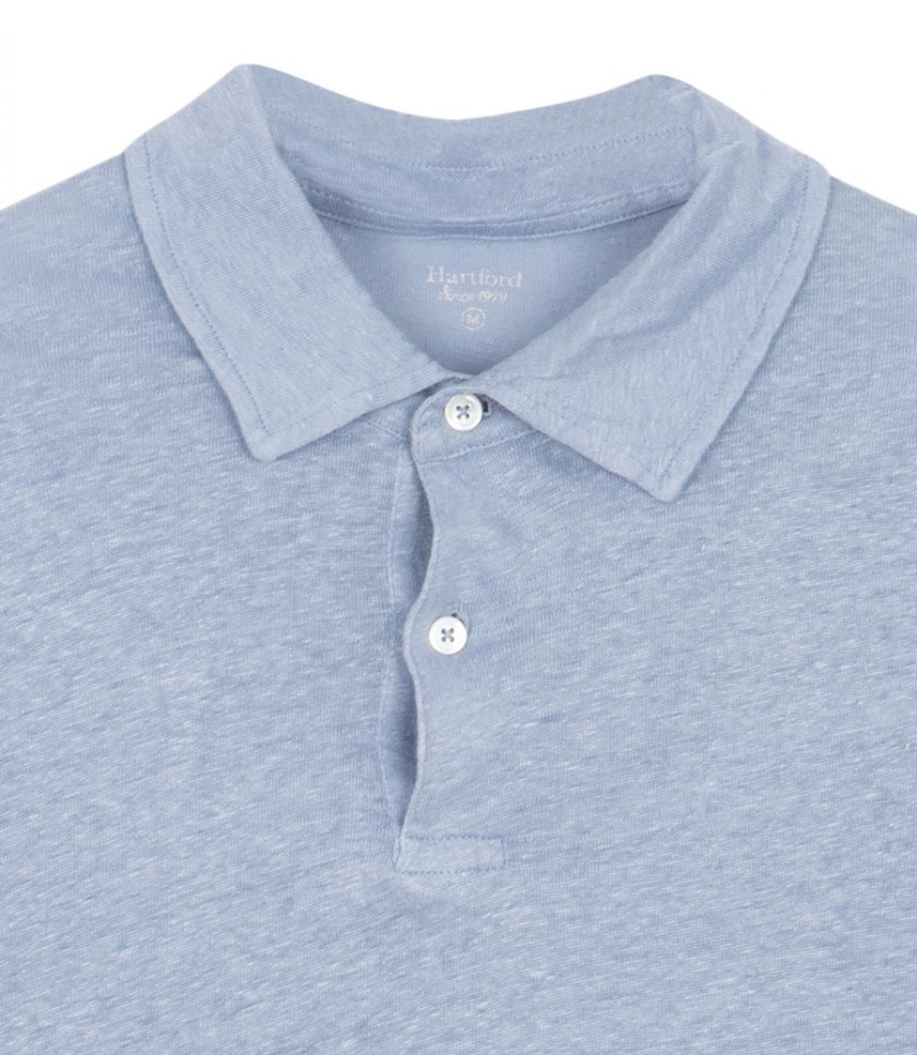 LINEN POLO SS