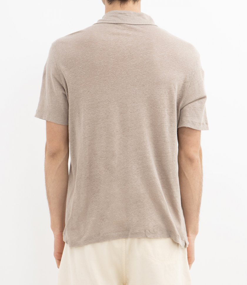 LINEN POLO SS
