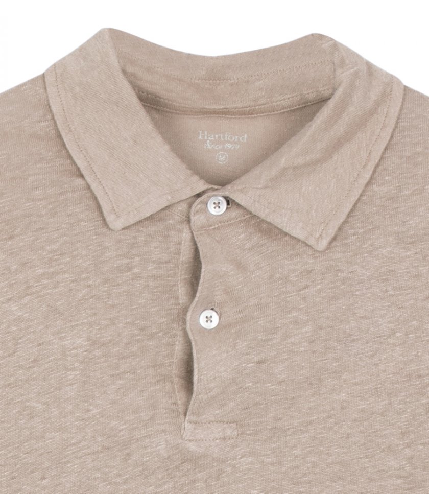 LINEN POLO SS