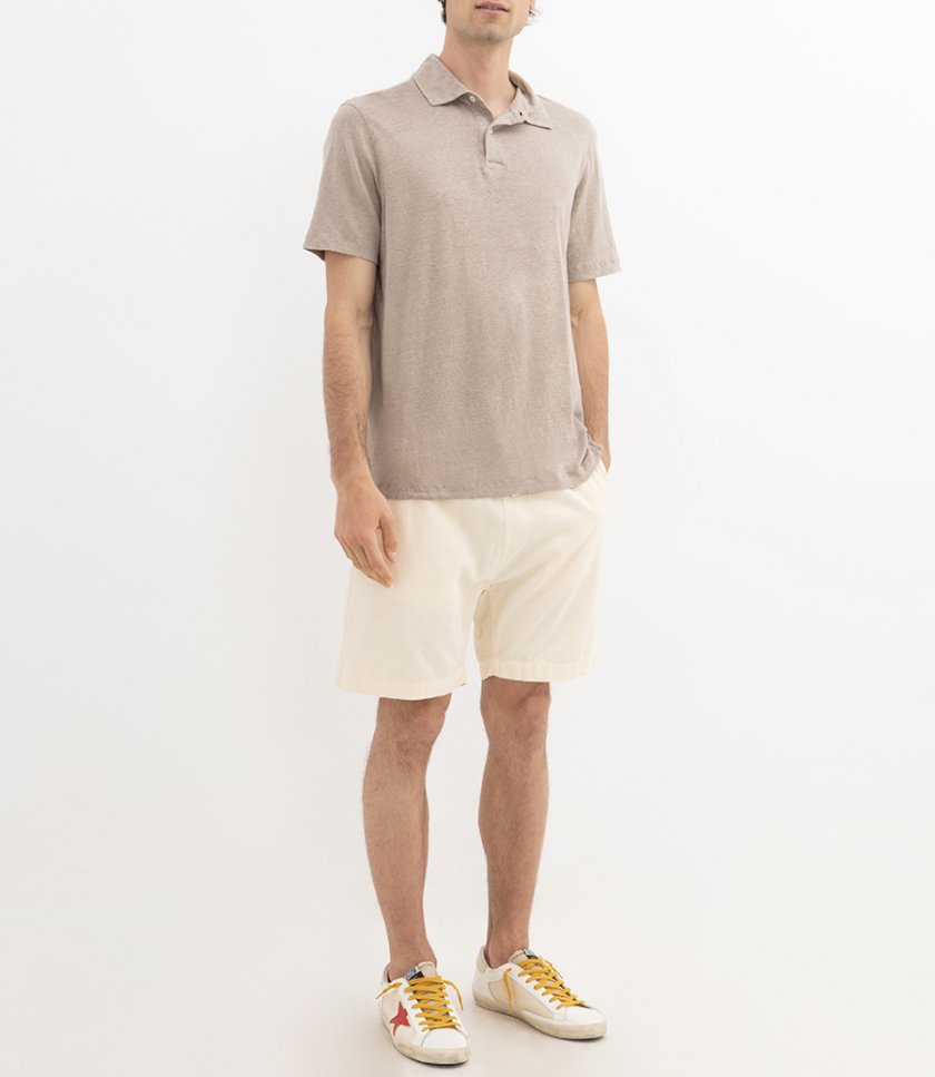 LINEN POLO SS