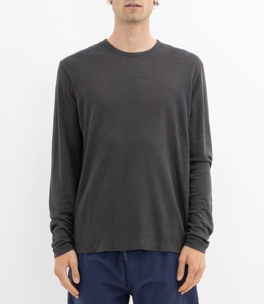 LINEN CREW LS