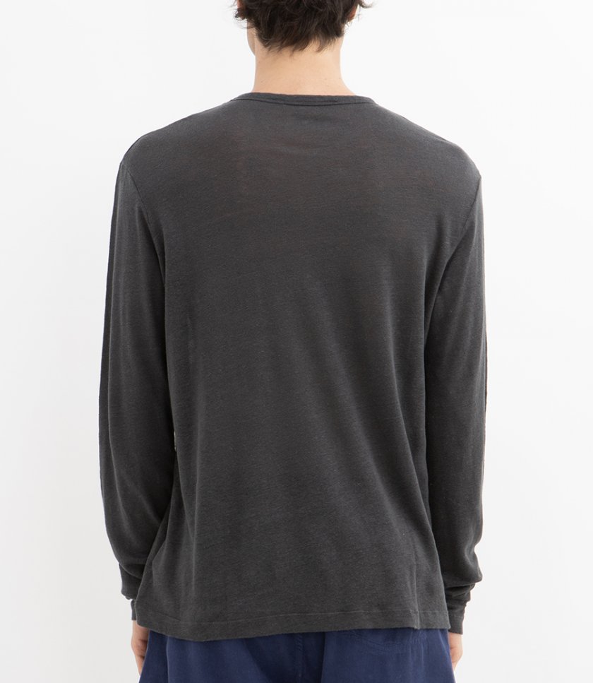 LINEN CREW LS