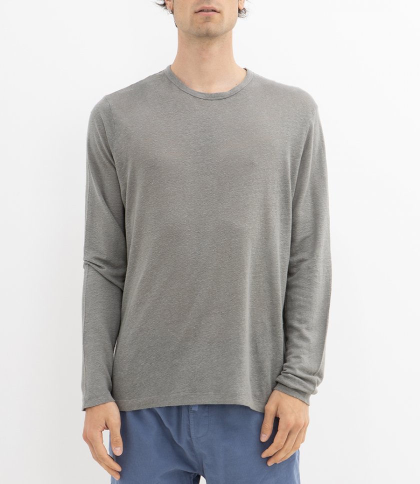 LINEN CREW LS