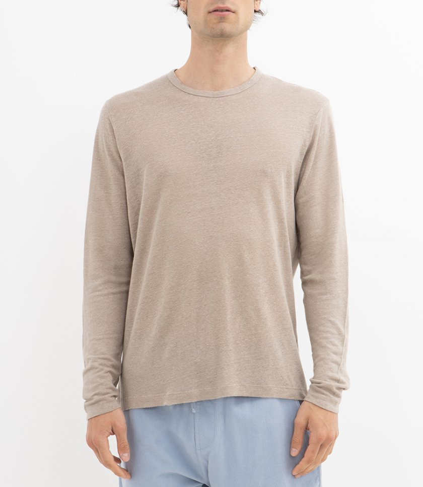 LINEN CREW LS