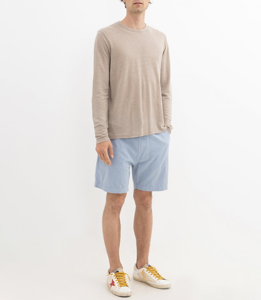 LINEN CREW LS