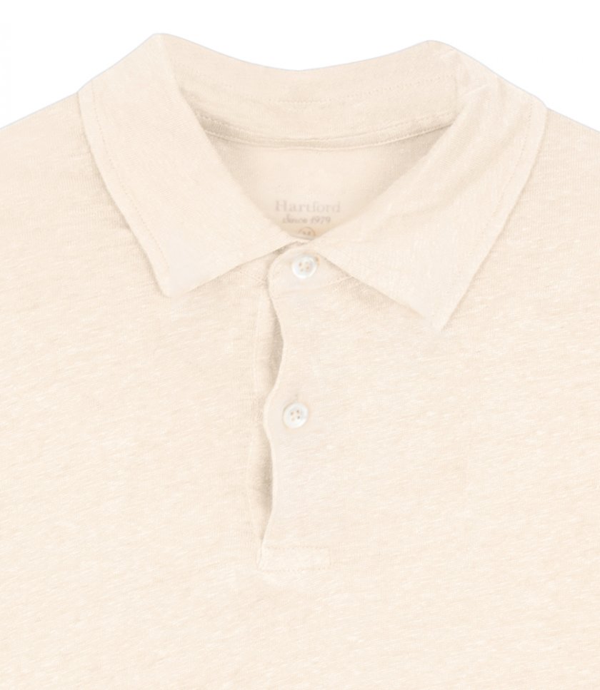 LINEN POLO SS