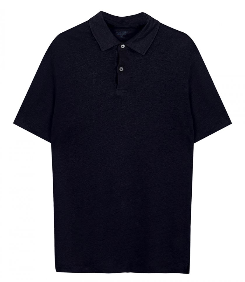 LINEN POLO SS