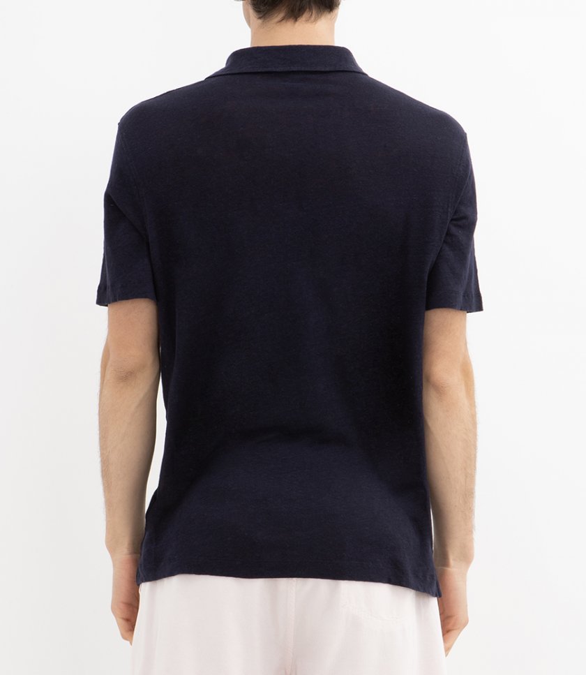 LINEN POLO SS