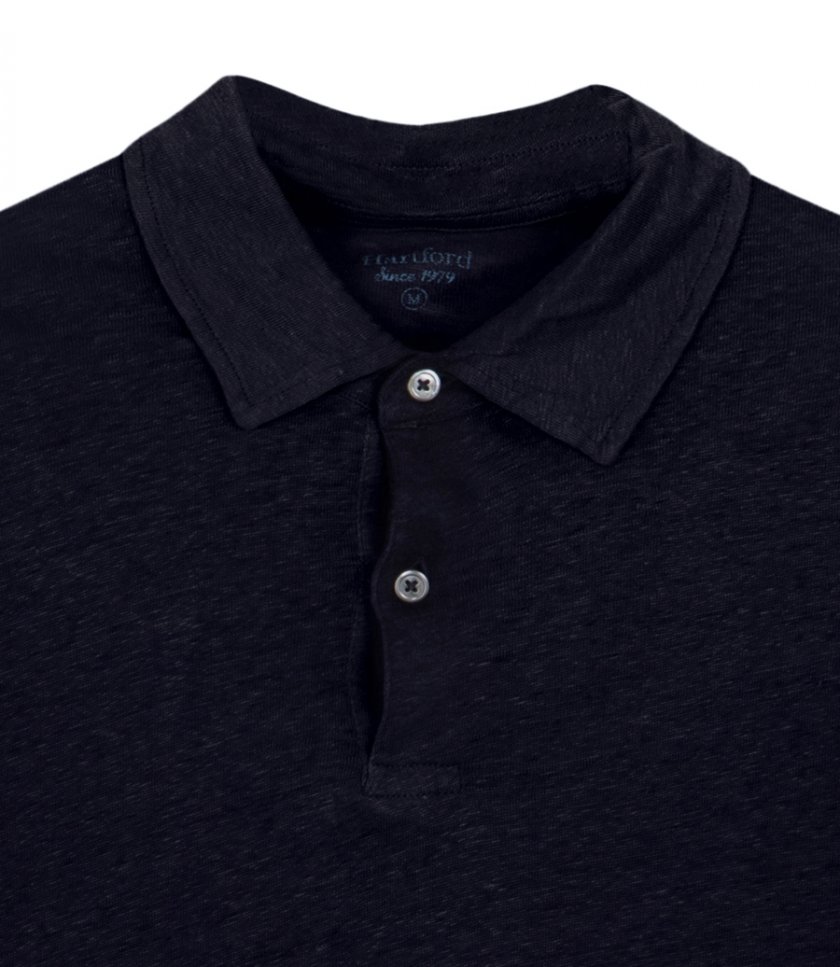 LINEN POLO SS
