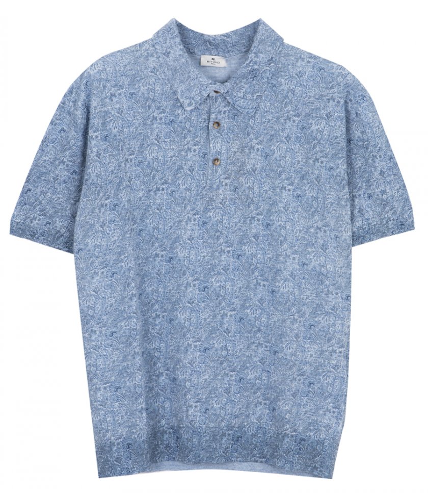 CLOTHES - FLORAL PRINT KNITTED POLO S/S