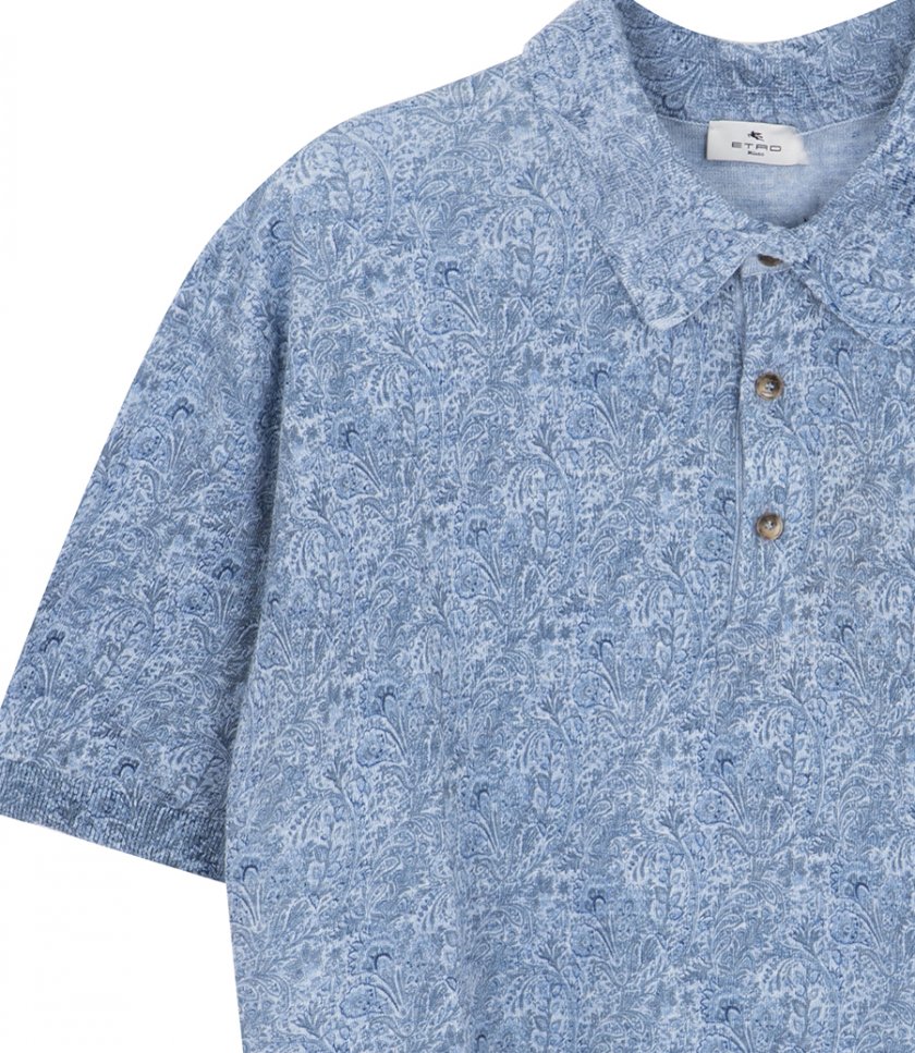FLORAL PRINT KNITTED POLO S/S