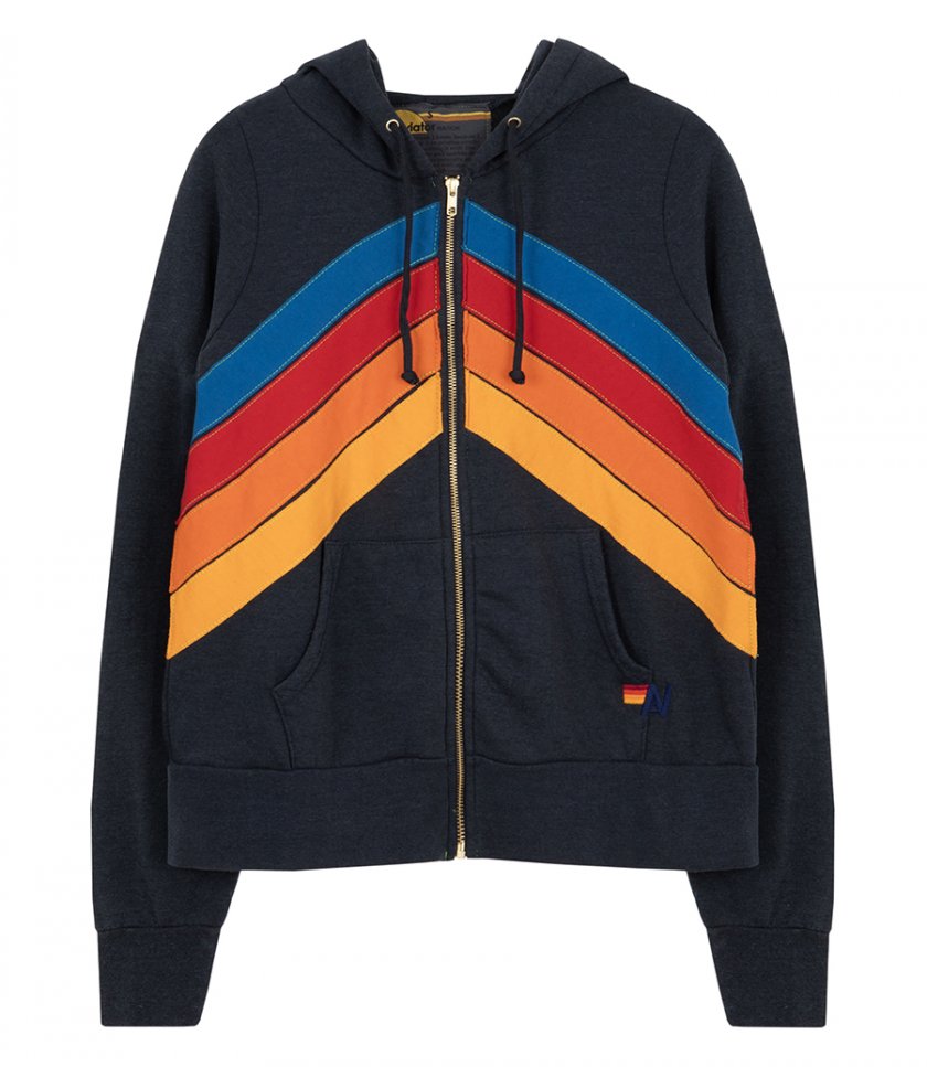 AVIATOR NATION - MOUNTAIN STITCH CHEVRON 4 ZIP HOODIE