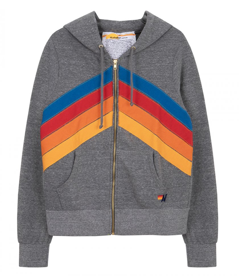 AVIATOR NATION - MOUNTAIN STITCH CHEVRON 4 ZIP HOODIE