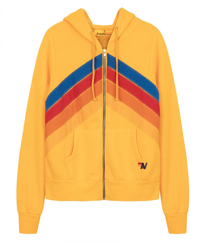 AVIATOR NATION - MOUNTAIN STITCH CHEVRON 4 ZIP HOODIE
