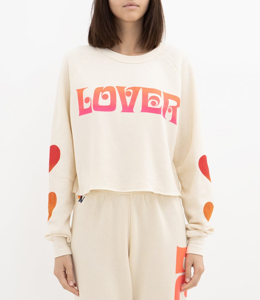 LOVER HEART FADE CROP SWEATSHIRT