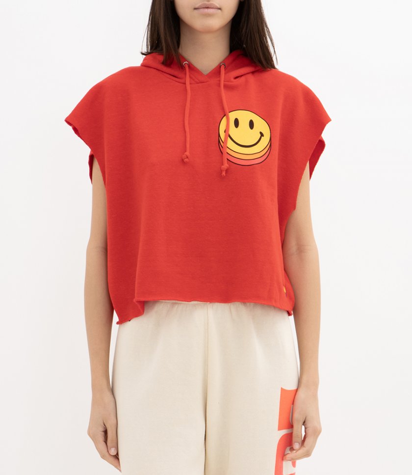 SMILEY SUNSET  RELAXED CROPPED PULLOVER