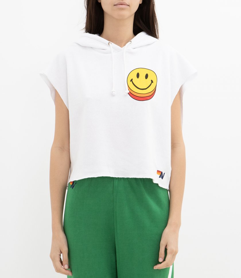 SMILEY SUNSET  RELAXED CROPPED PULLOVER
