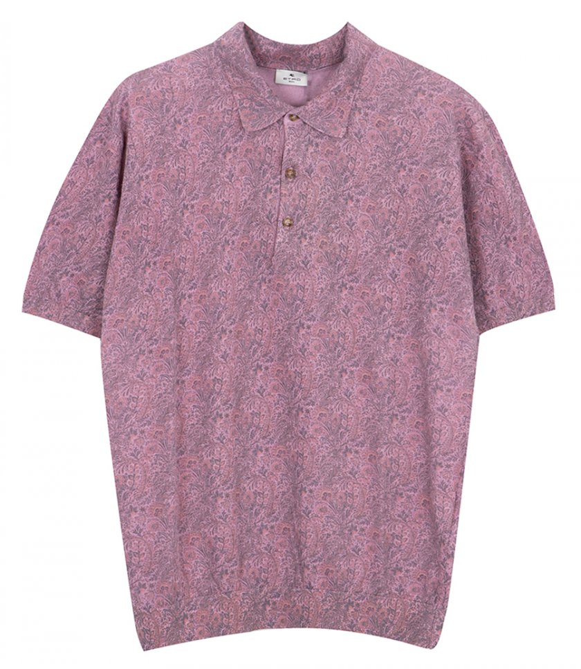 CLOTHES - FLORAL PRINT KNITTED POLO S/S