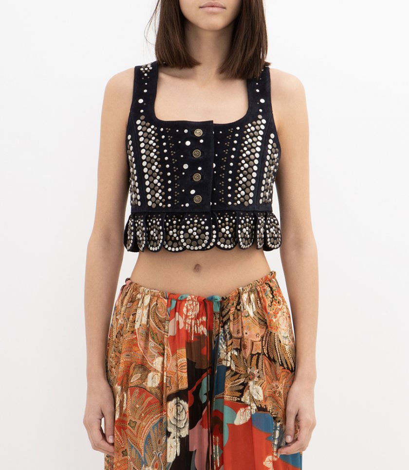 CROPPED WAISTCOAT WITH STUDS