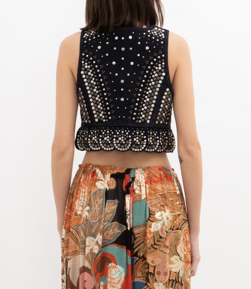 CROPPED WAISTCOAT WITH STUDS