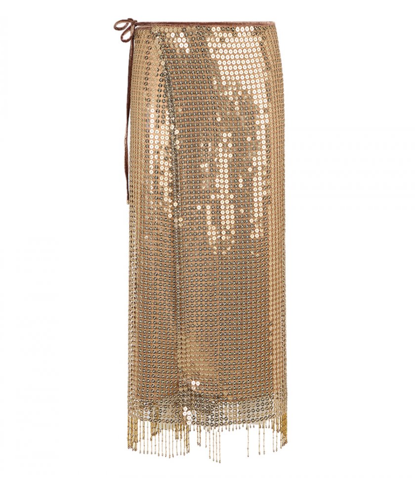 CLOTHES - GOLD SEQUIN MIDI SKIRT