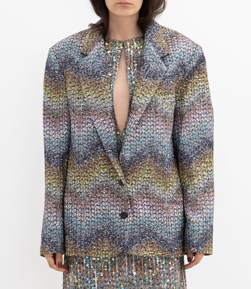 VISCOSE LAME WITH SEQUINS BLAZER