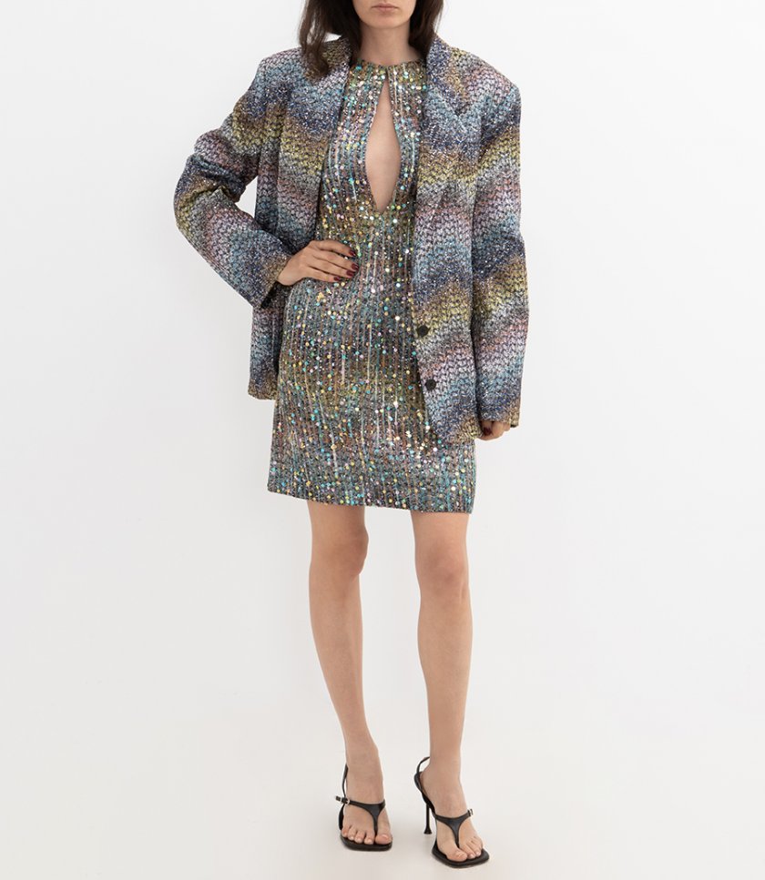 VISCOSE LAME WITH SEQUINS BLAZER
