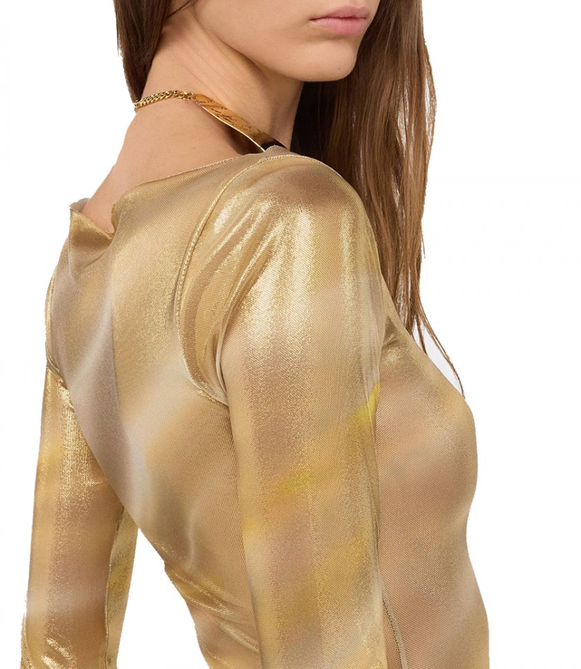 SHEER NILO PRINT MAXI DRESS
