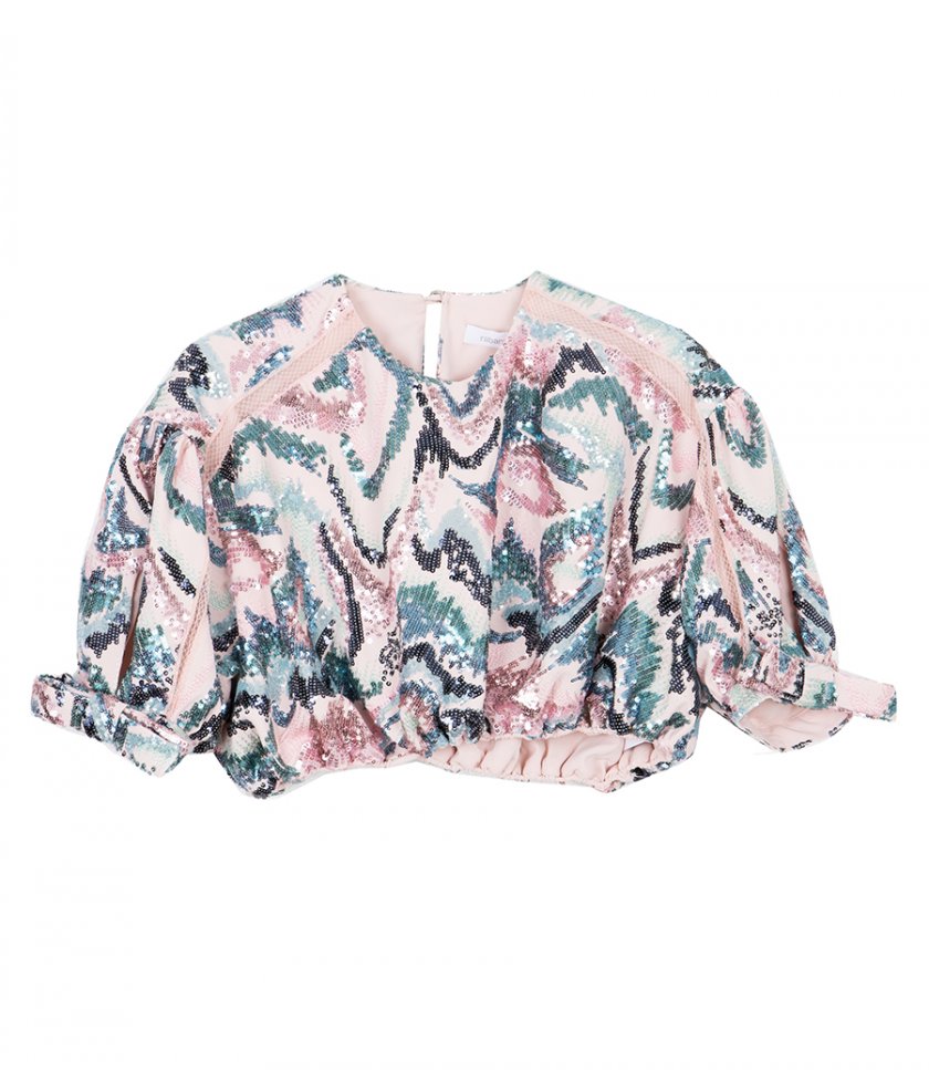 CLOTHES - SEQUINS DETAILED CROP TOP