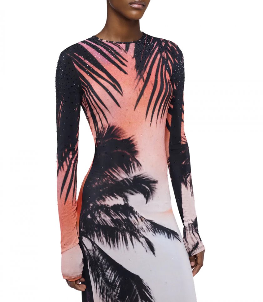 THUNDERSTORM PRINT MAXI DRESS