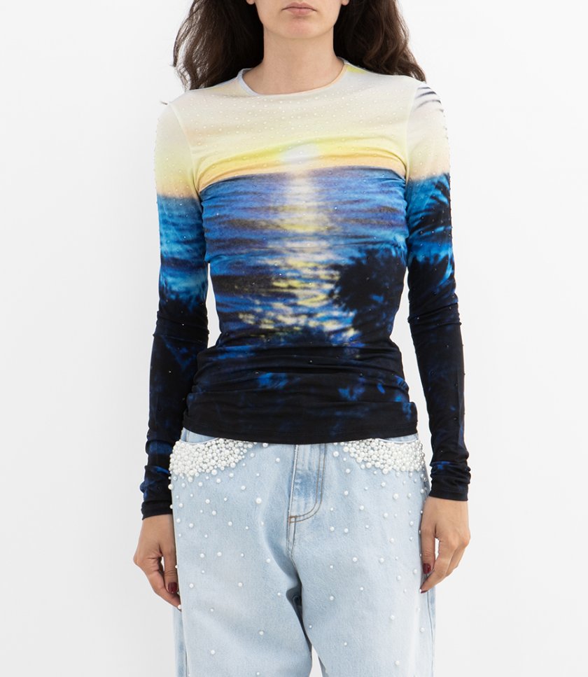 SUNSET PRINT LS TOP