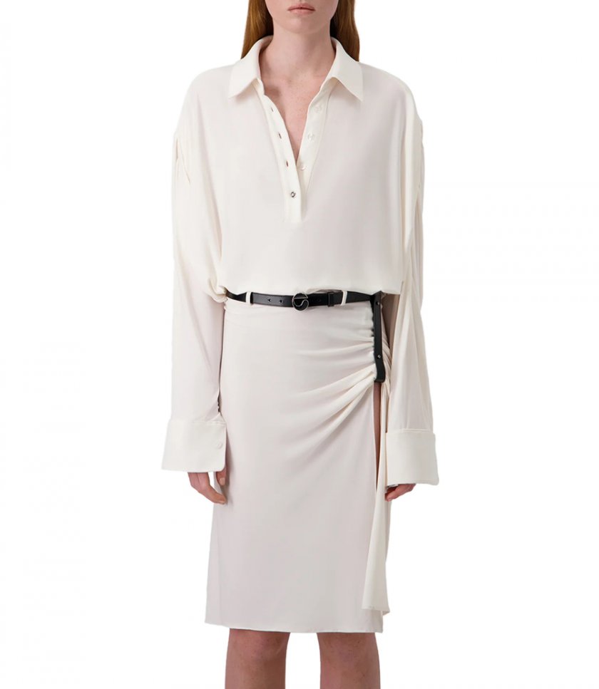 DRAPED BOXY SUSPENDED DRESS