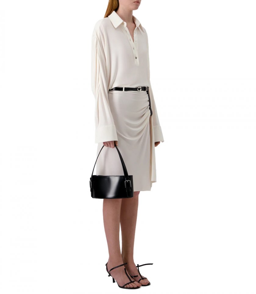 DRAPED BOXY SUSPENDED DRESS