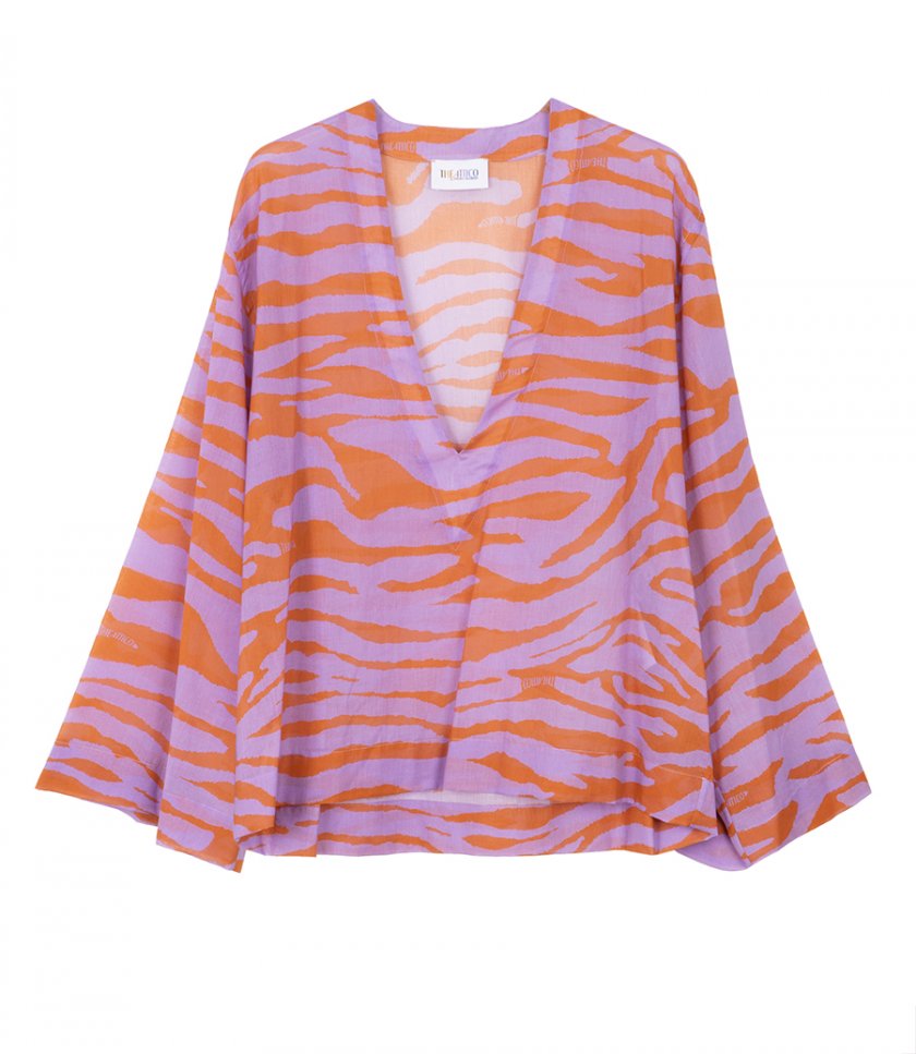 BEACHWEAR - MUSLIN ZEBRA PRINT BLOUSE