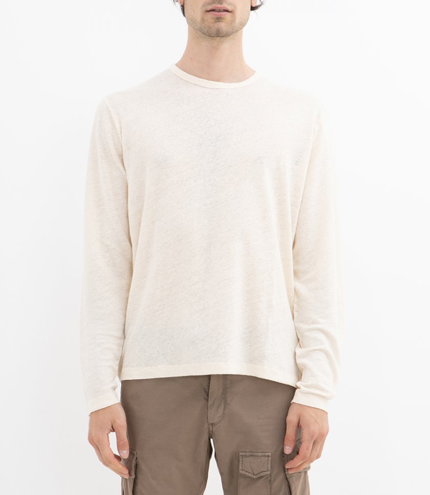 LINEN CREW LS