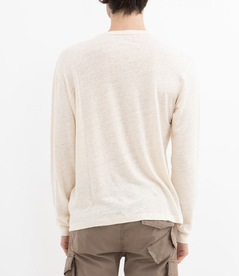 LINEN CREW LS